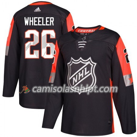 Camisola Winnipeg Jets Blake Wheeler 26 2018 NHL All-Star Central Division Adidas Preto Authentic - Homem